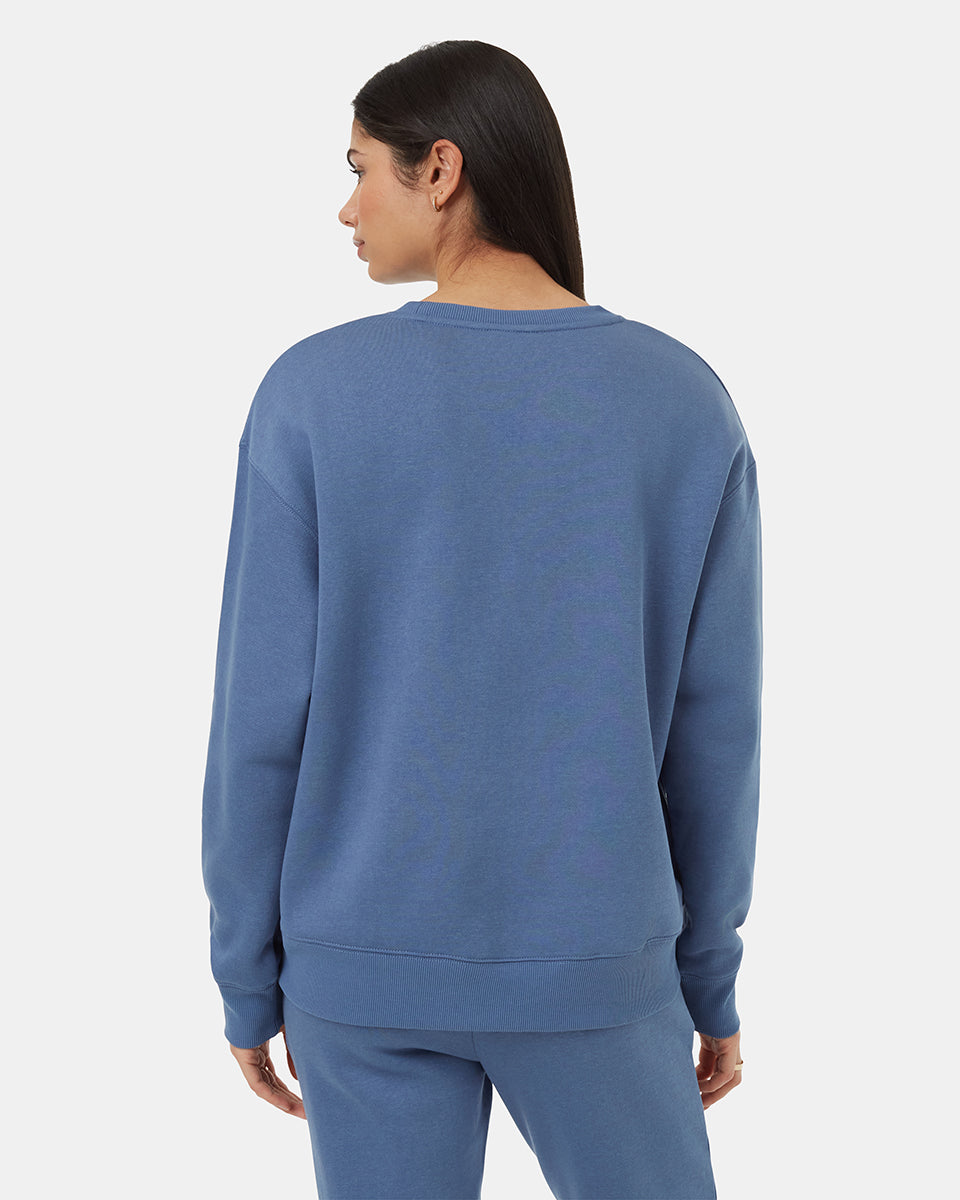 Tentree Women's TreeFleece Relaxed Crew - Canyon Blue