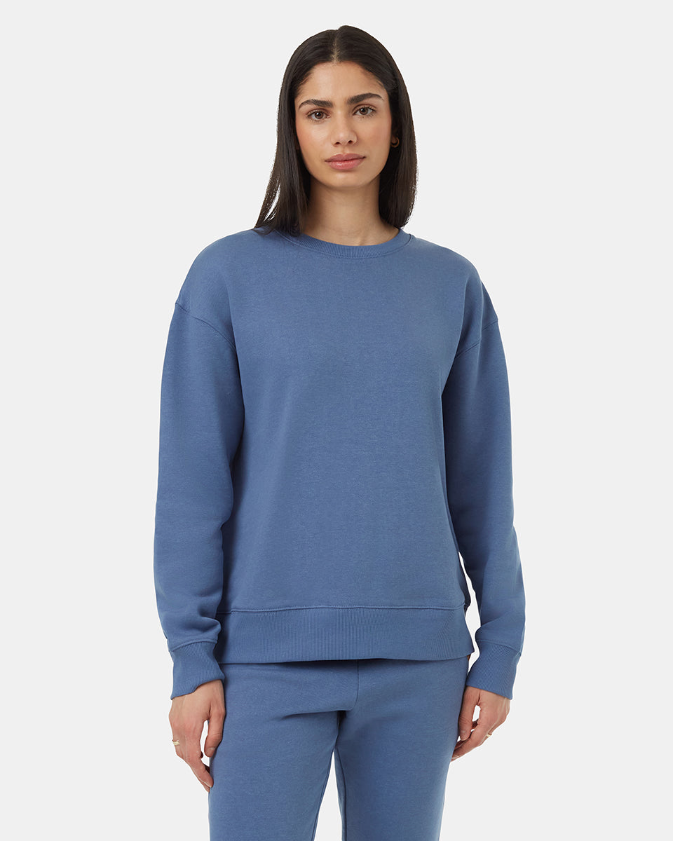 Tentree Women's TreeFleece Relaxed Crew - Canyon Blue