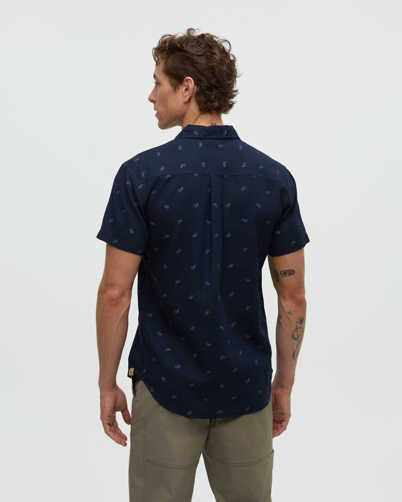 Tentree Men's Bike Around Mancos Shirt - Midnight Blue Bike Around