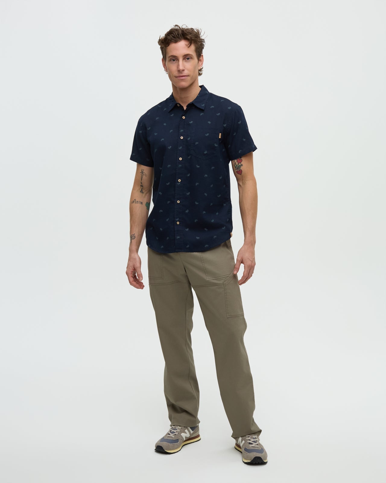 Tentree Men's Bike Around Mancos Shirt - Midnight Blue Bike Around