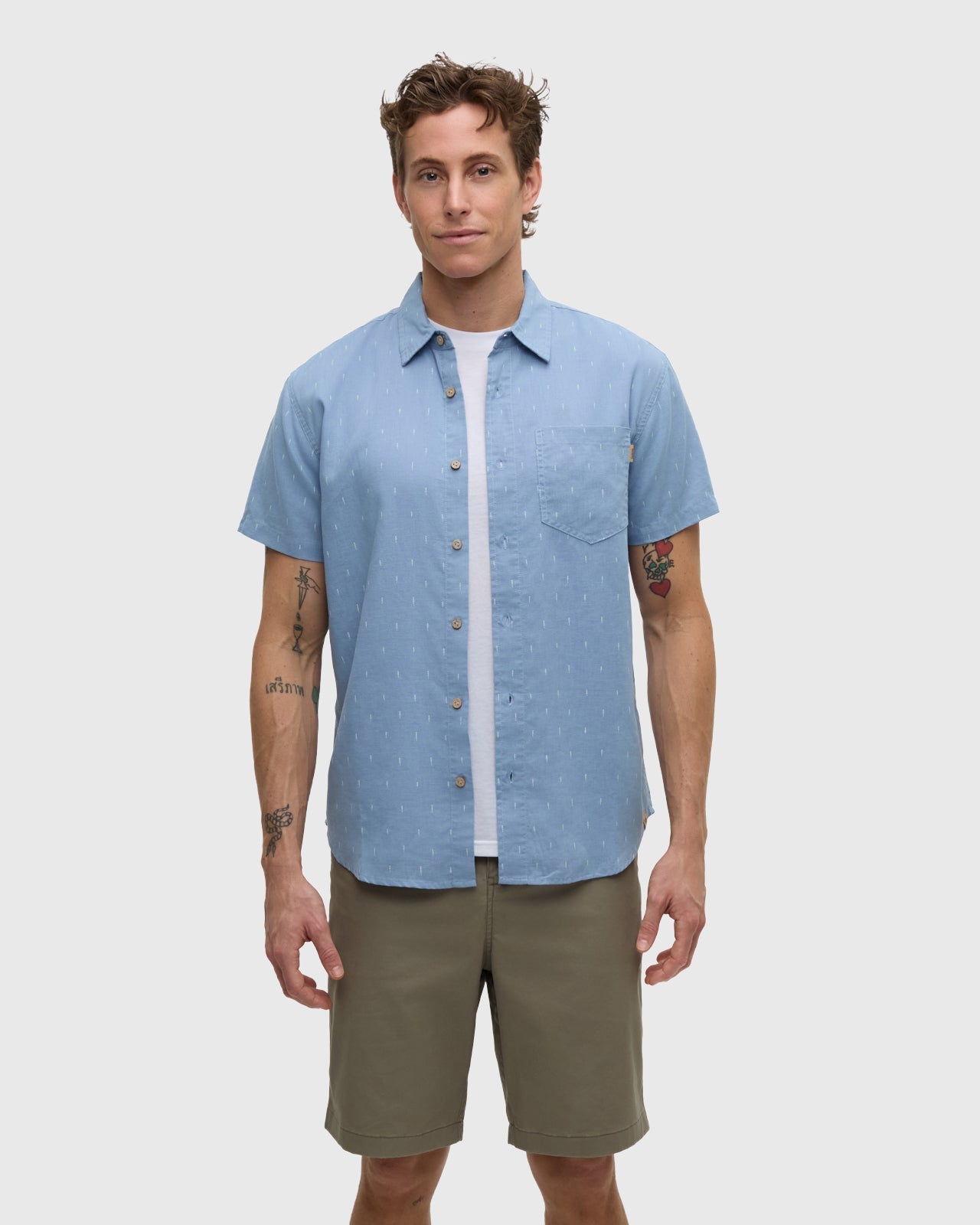 Tentree Men's Small Tree Mancos Shirt - Lakeside Blue Small Tree