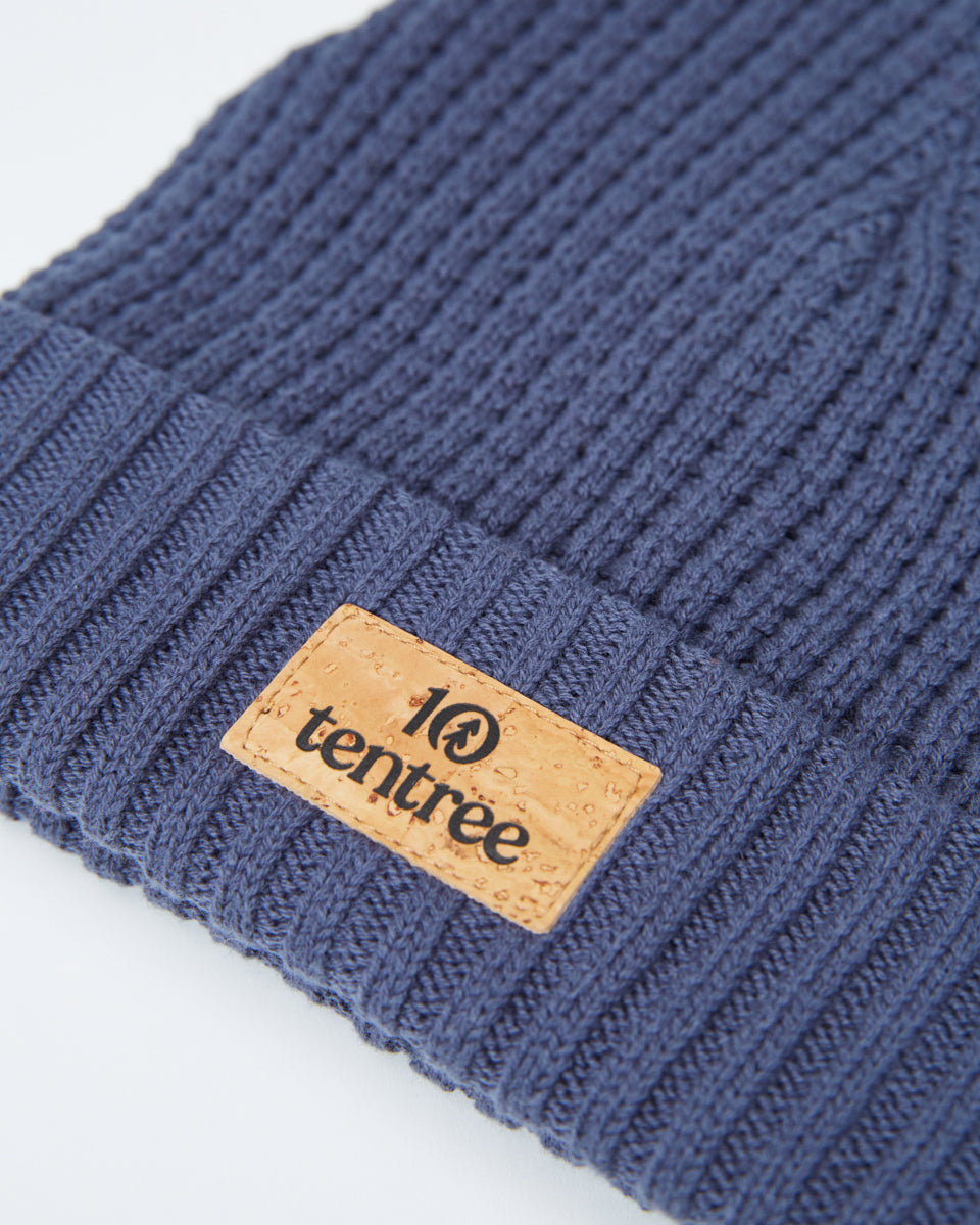 Tentree Cork Patch Beanie - Dark Ocean Blue