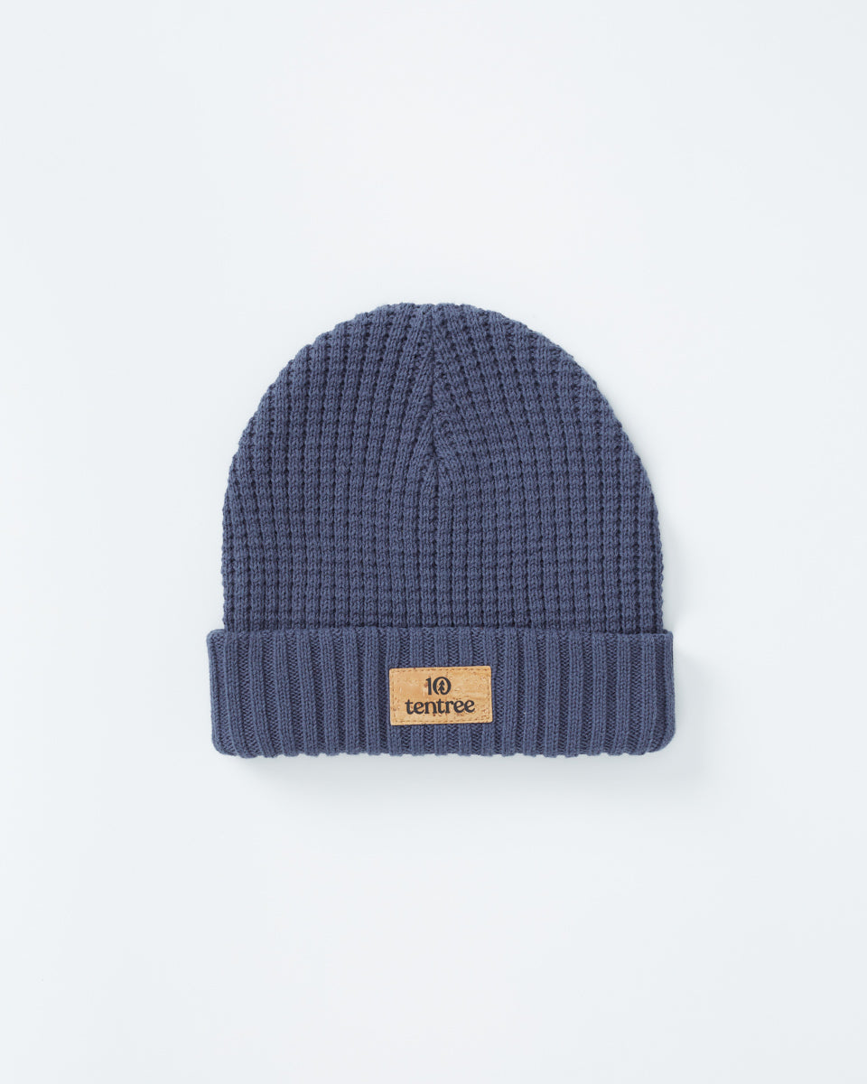 Tentree Cork Patch Beanie - Dark Ocean Blue
