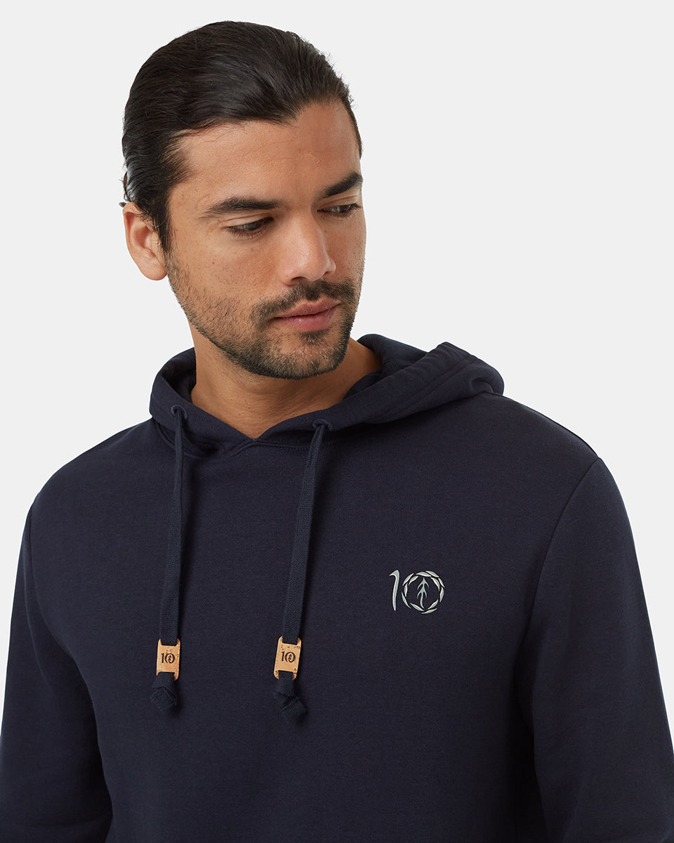 Tentree Men's Artist Series Leaf Ten Hoodie - Midnight Blue Eucalyptus