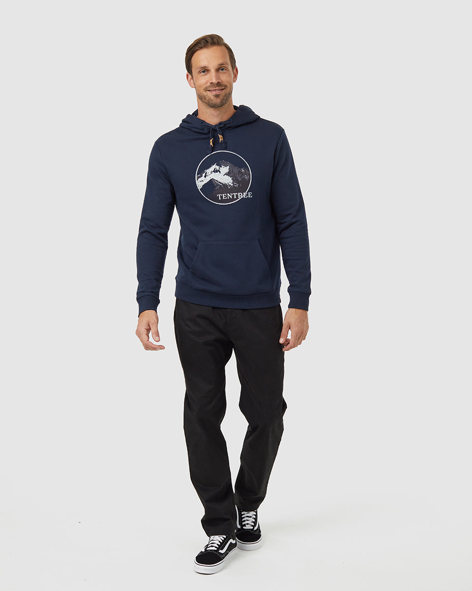 Tentree Men's Peaks Portal Hoodie - Midnight Blue Vintage White