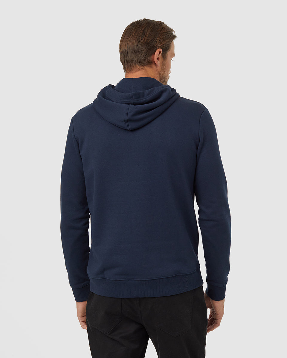Tentree Men's Peaks Portal Hoodie - Midnight Blue Vintage White