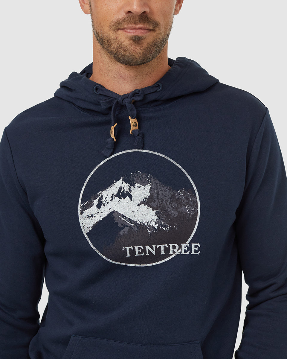 Tentree Men's Peaks Portal Hoodie - Midnight Blue Vintage White