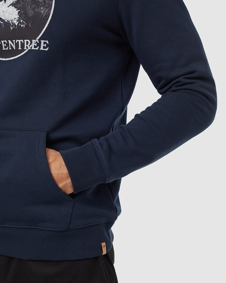 Tentree Men's Peaks Portal Hoodie - Midnight Blue Vintage White
