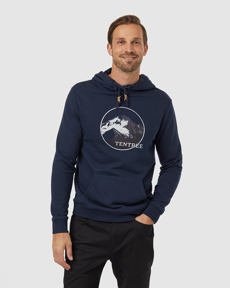 Tentree Men's Peaks Portal Hoodie - Midnight Blue Vintage White
