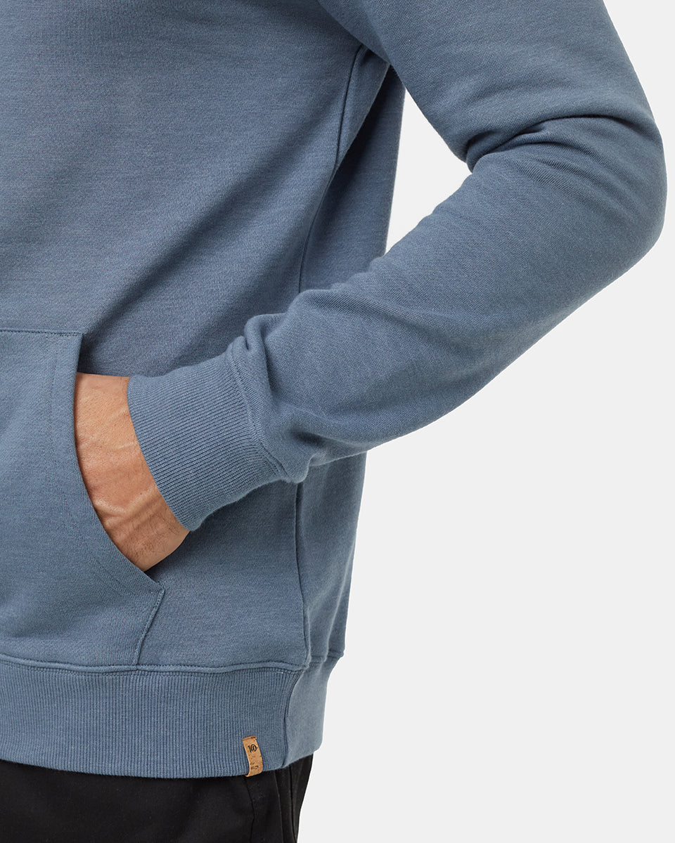 Tentree Men's Juniper Cork Patch Hoodie - Blue Mirage Heather Cork Patch