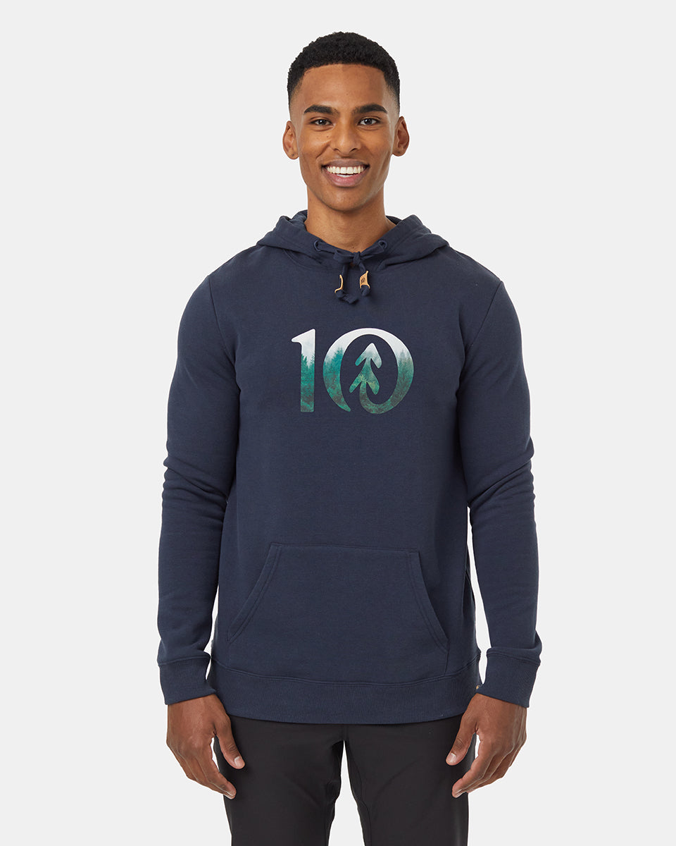 Tentree Men's Photo Forest Ten Hoodie - Midnight Blue Forest Green