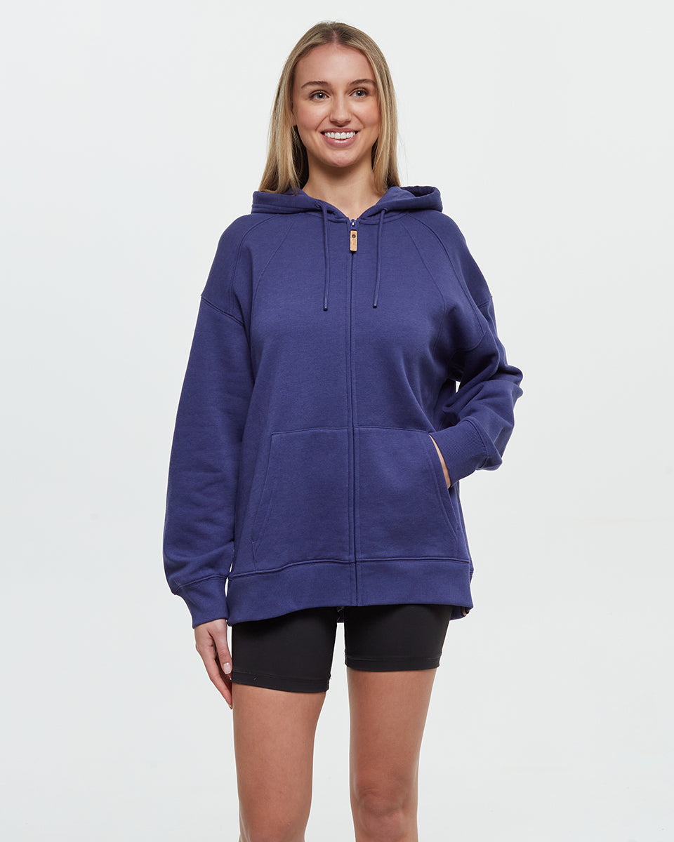 Tentree Women's Bluffs Zip Hoodie - Indigo Tide