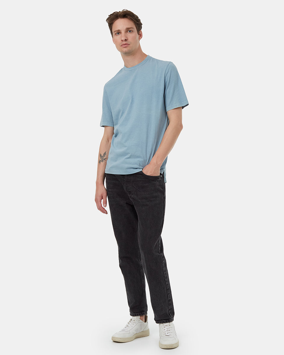 Tentree Men's Regenerative Cotton Step Hem T-Shirt - Tourmaline Blue