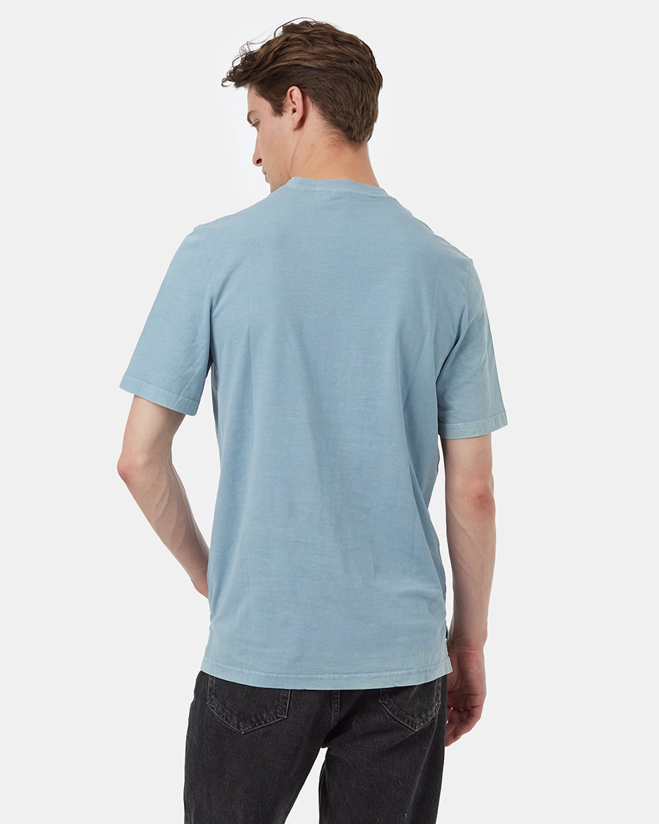 Tentree Men's Regenerative Cotton Step Hem T-Shirt - Tourmaline Blue