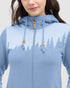 Tentree Women's Juniper Zip Hoodie - Lakeside Blue Heather White