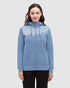 Tentree Women's Juniper Zip Hoodie - Lakeside Blue Heather White