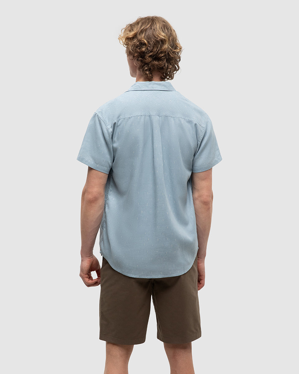 Tentree Men's Mancos Shirt - Blue Haze Small Tree Vintage White
