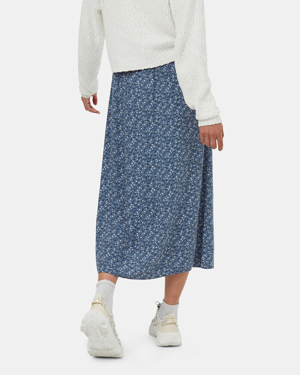 Tentree Women's Yaletown Skirt - Canyon Blue Flourish Floral