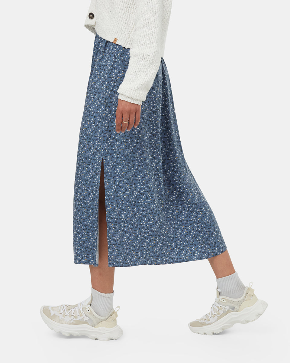 Tentree Women's Yaletown Skirt - Canyon Blue Flourish Floral