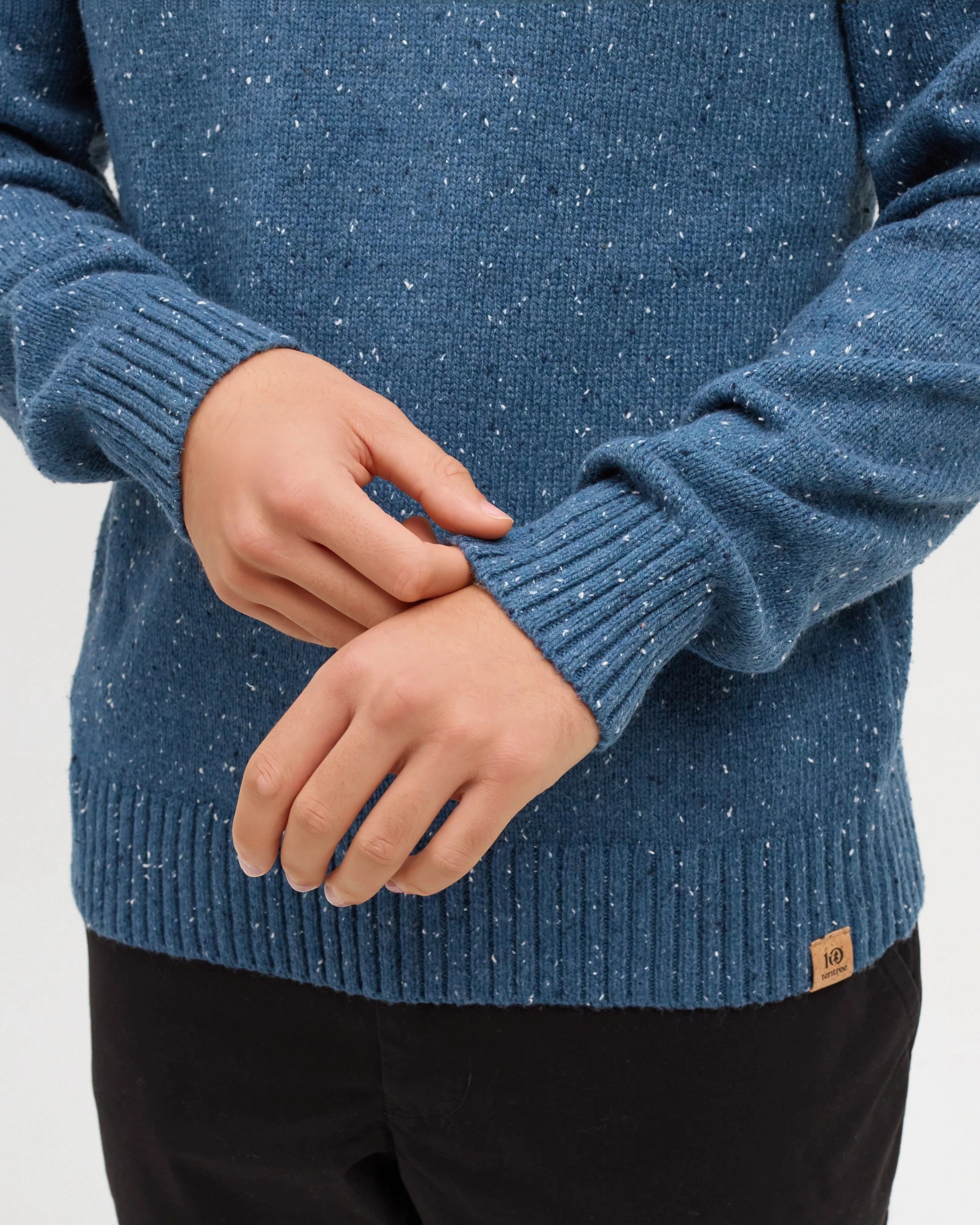 Tentree Men's Rambler Fleck Sweater - Blue Horizon Fleck