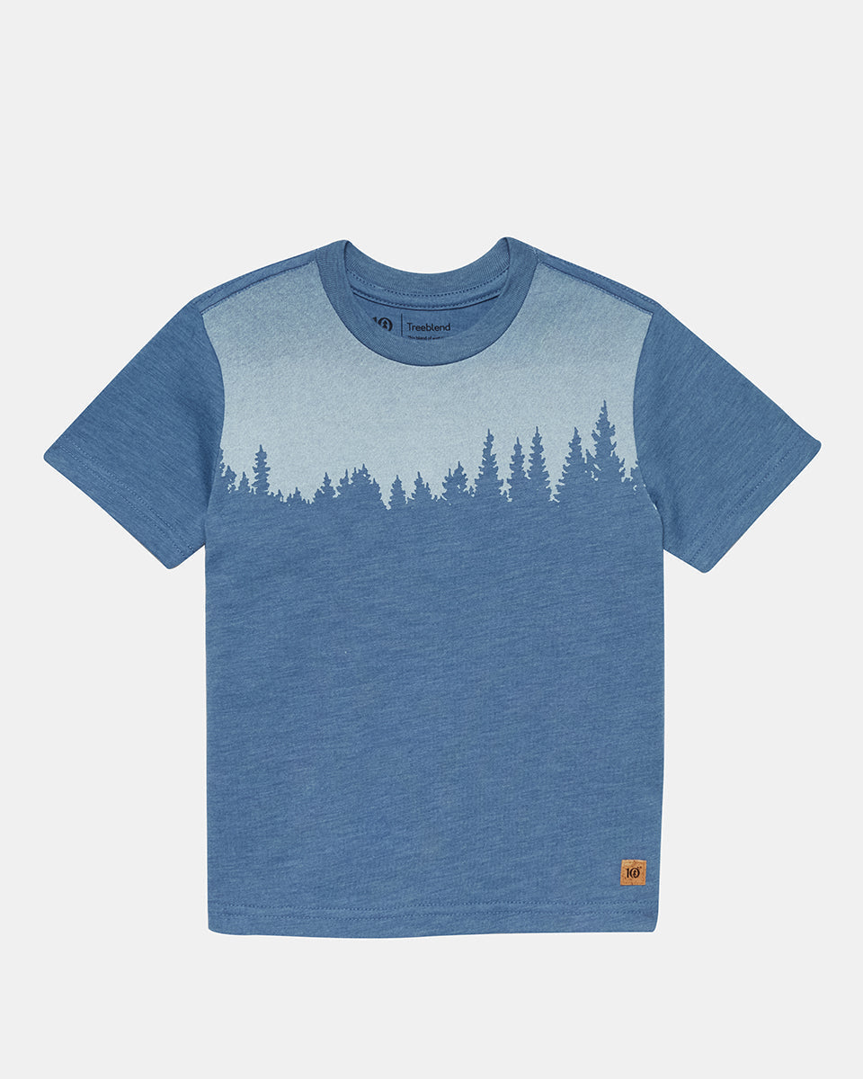 Tentree Kids Juniper T-Shirt - Canyon Blue Heather White