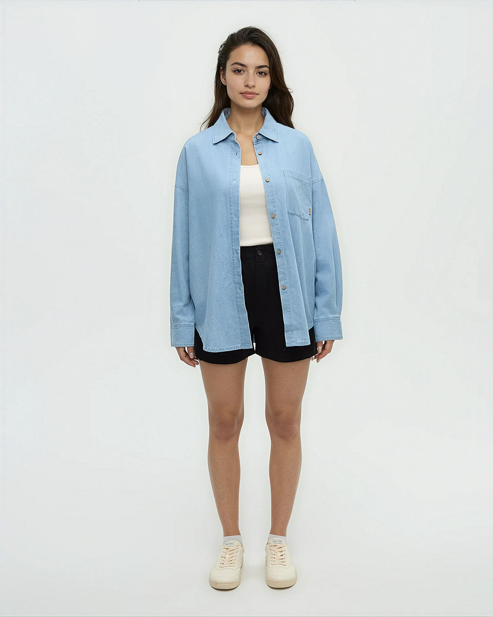Tentree Women's Denim West End Shirt - Light Wash