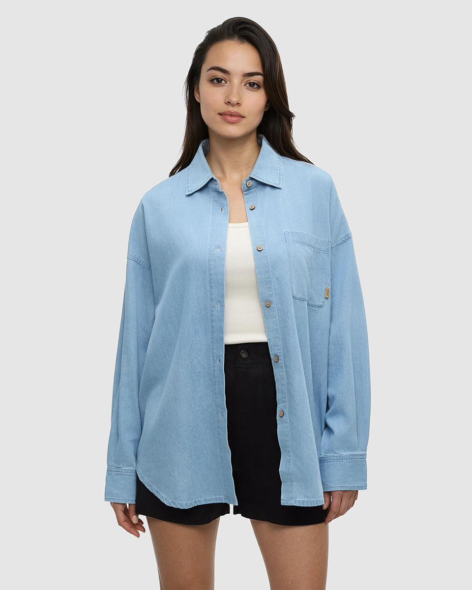 Tentree Women's Denim West End Shirt - Light Wash