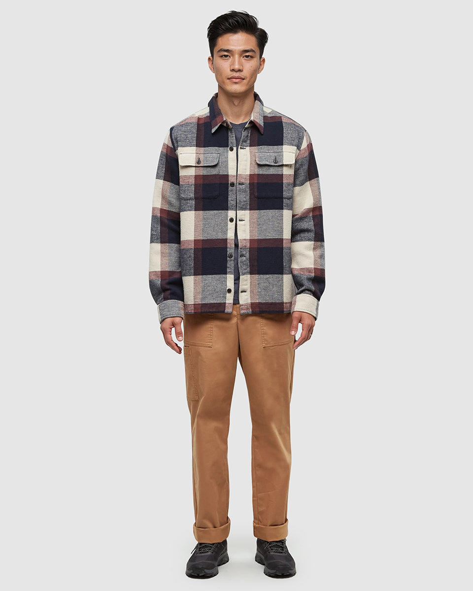 Tentree Men's Woodford Jacket - Midnight Blue Cabin Plaid