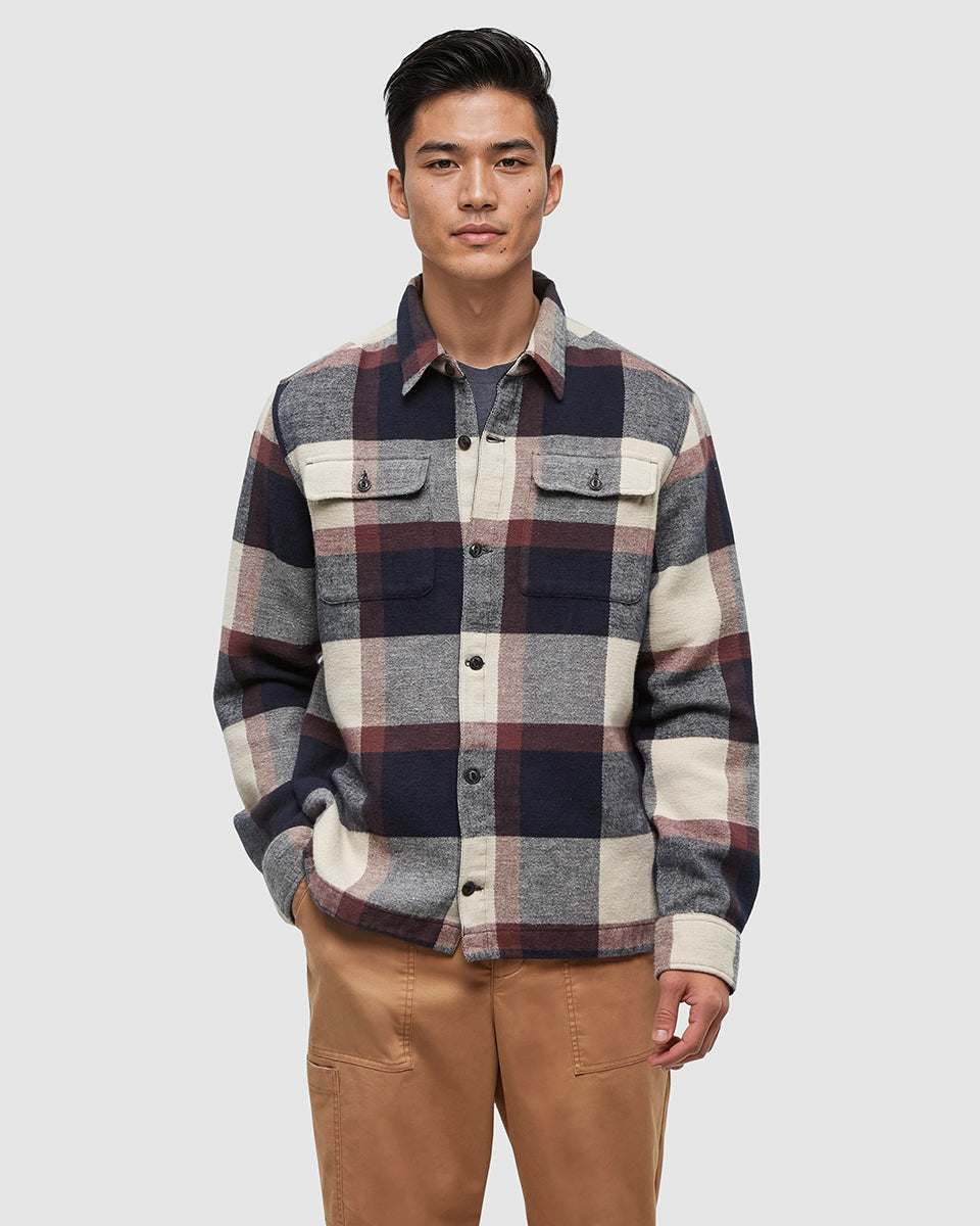 Tentree Men's Woodford Jacket - Midnight Blue Cabin Plaid