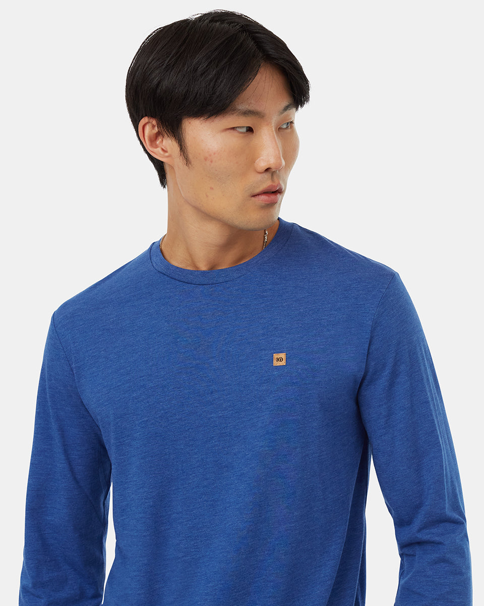 Tentree Men's TreeBlend Baker Longsleeve - Sodalite Blue Heather