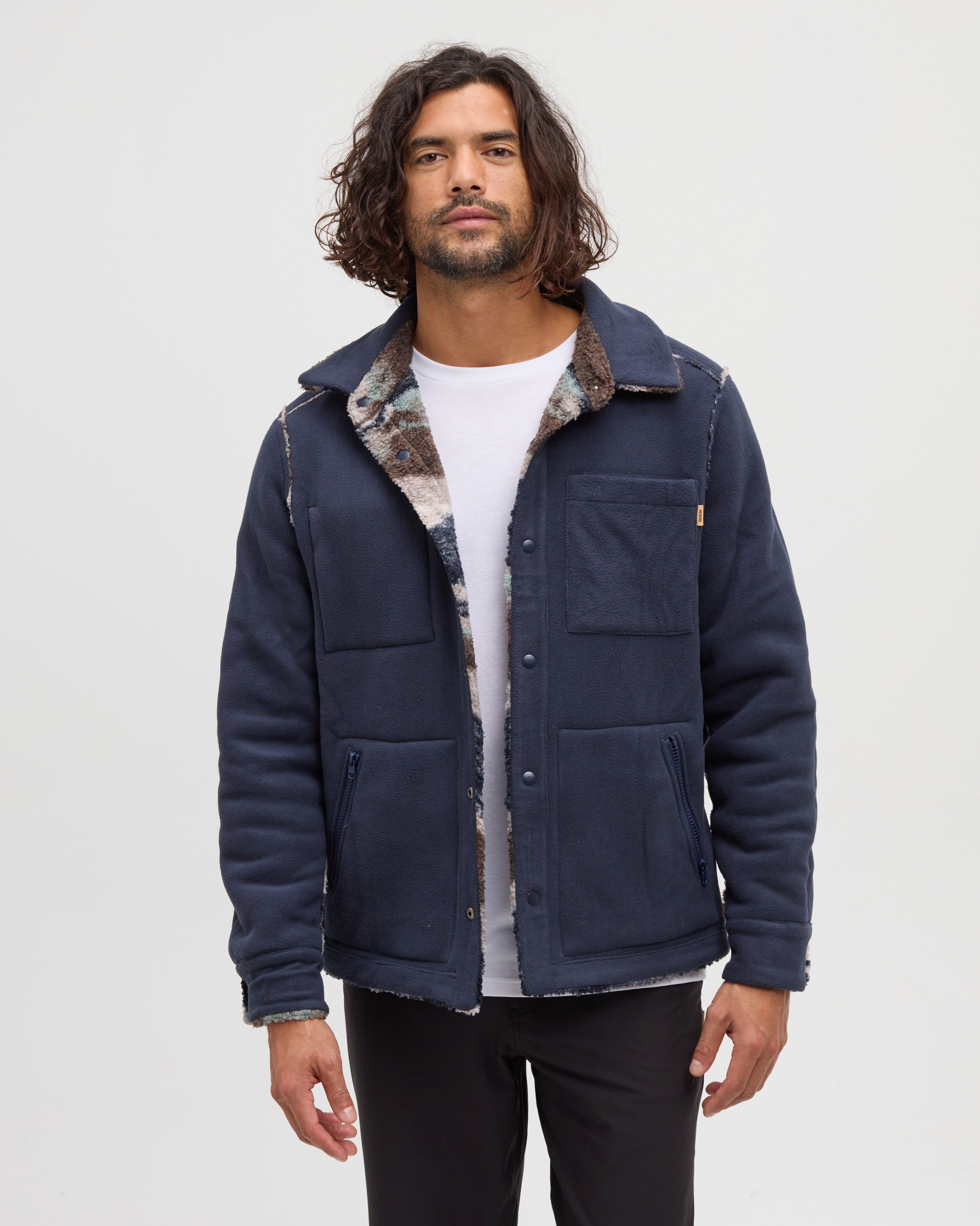 Tentree Men's Otto Reversible Jacket - Midnight Blue Reflective Peaks