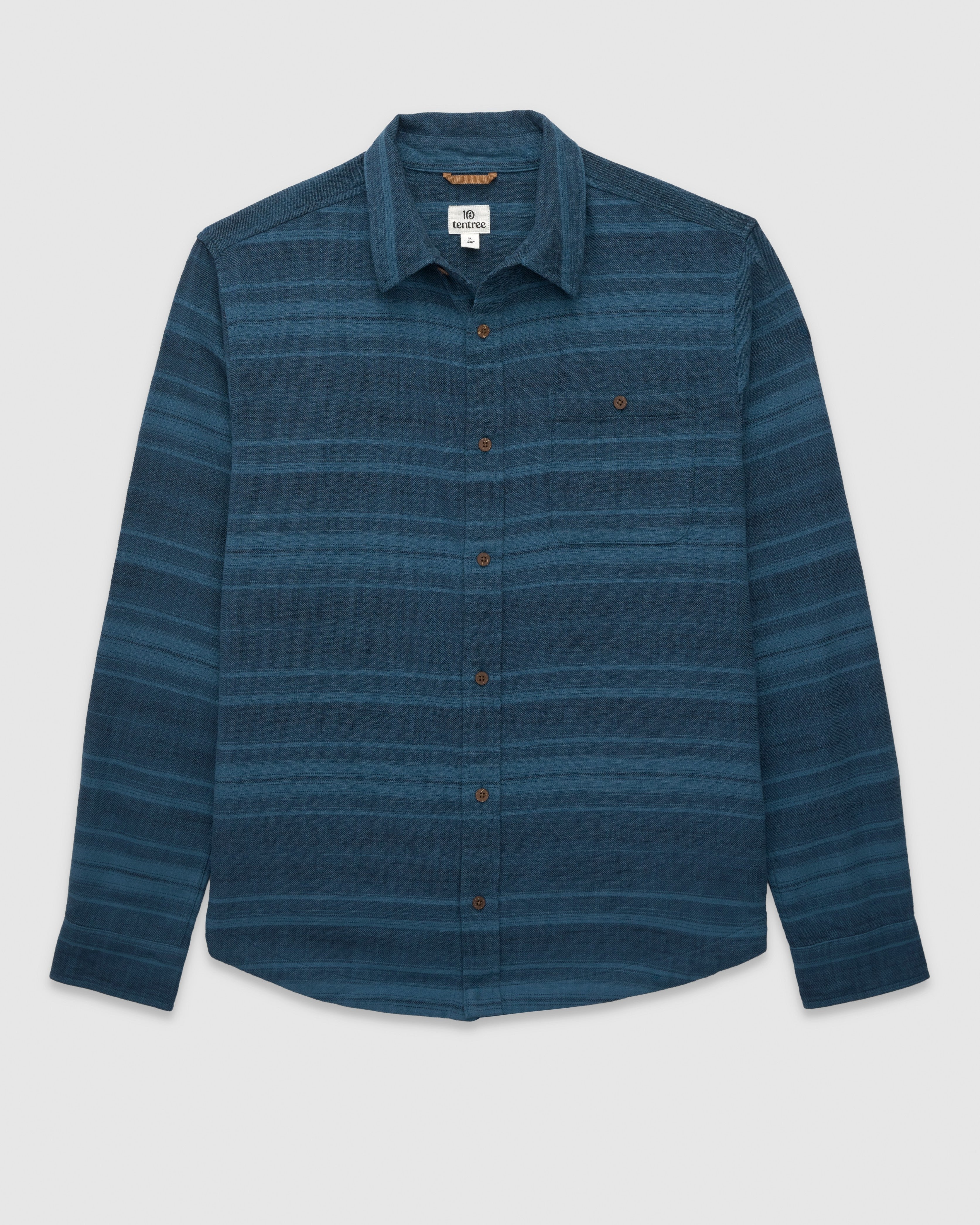 Tentree Men's Stretch Forest Shirt - Blue Horizon Canyon Stripe
