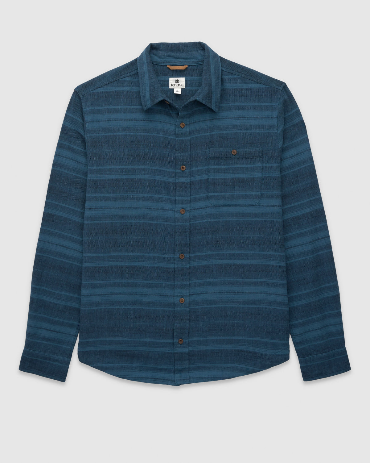 Tentree Men's Stretch Forest Shirt - Blue Horizon Canyon Stripe