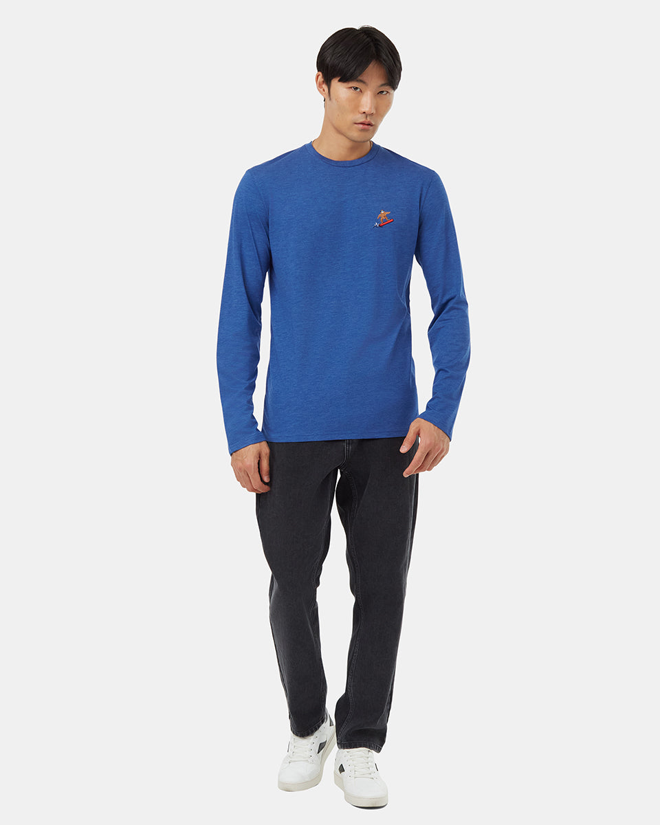 Tentree Men's Winter Sasquatch Longsleeve - Sodalite Blue Heather Meteorite Black
