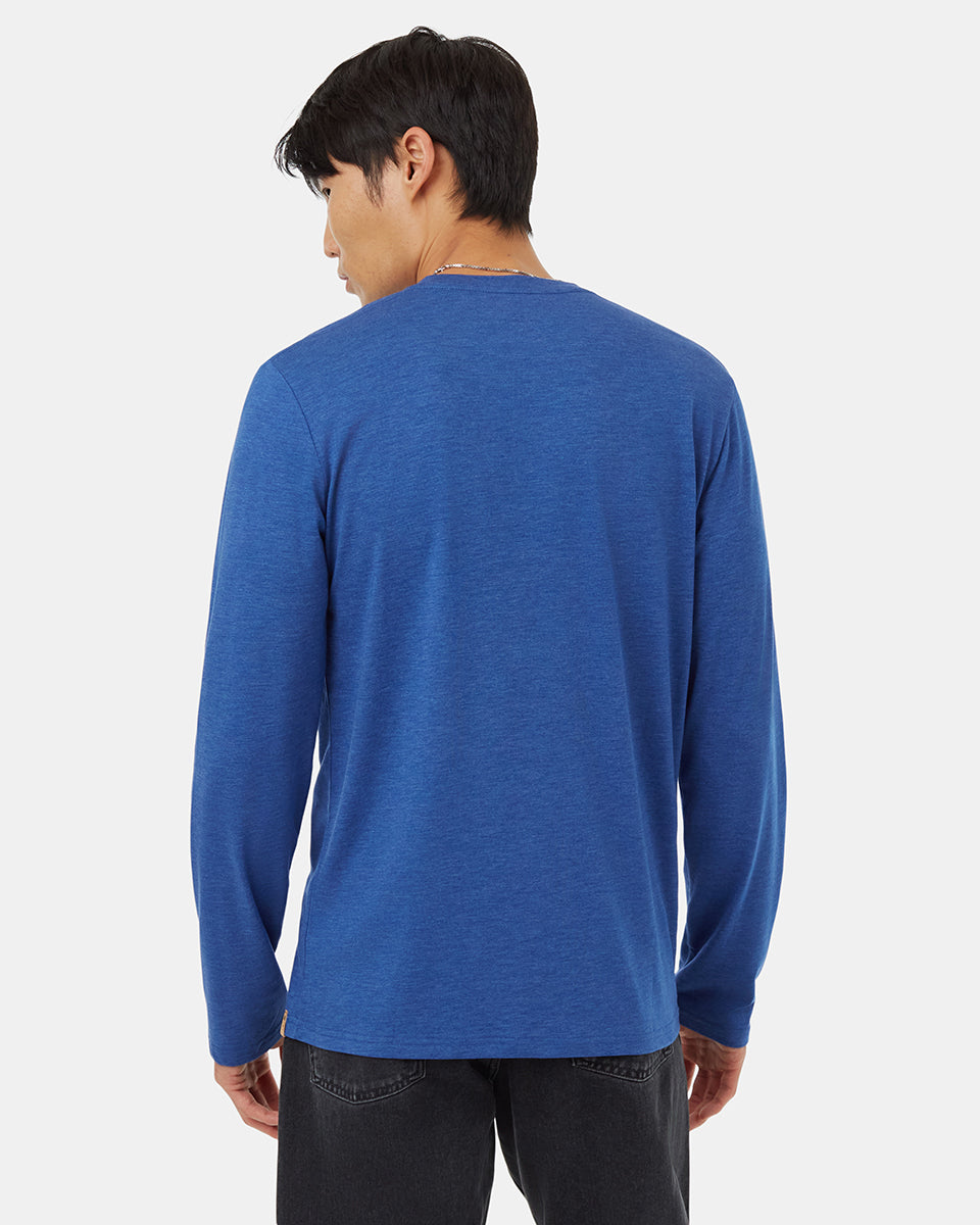 Tentree Men's Winter Sasquatch Longsleeve - Sodalite Blue Heather Meteorite Black