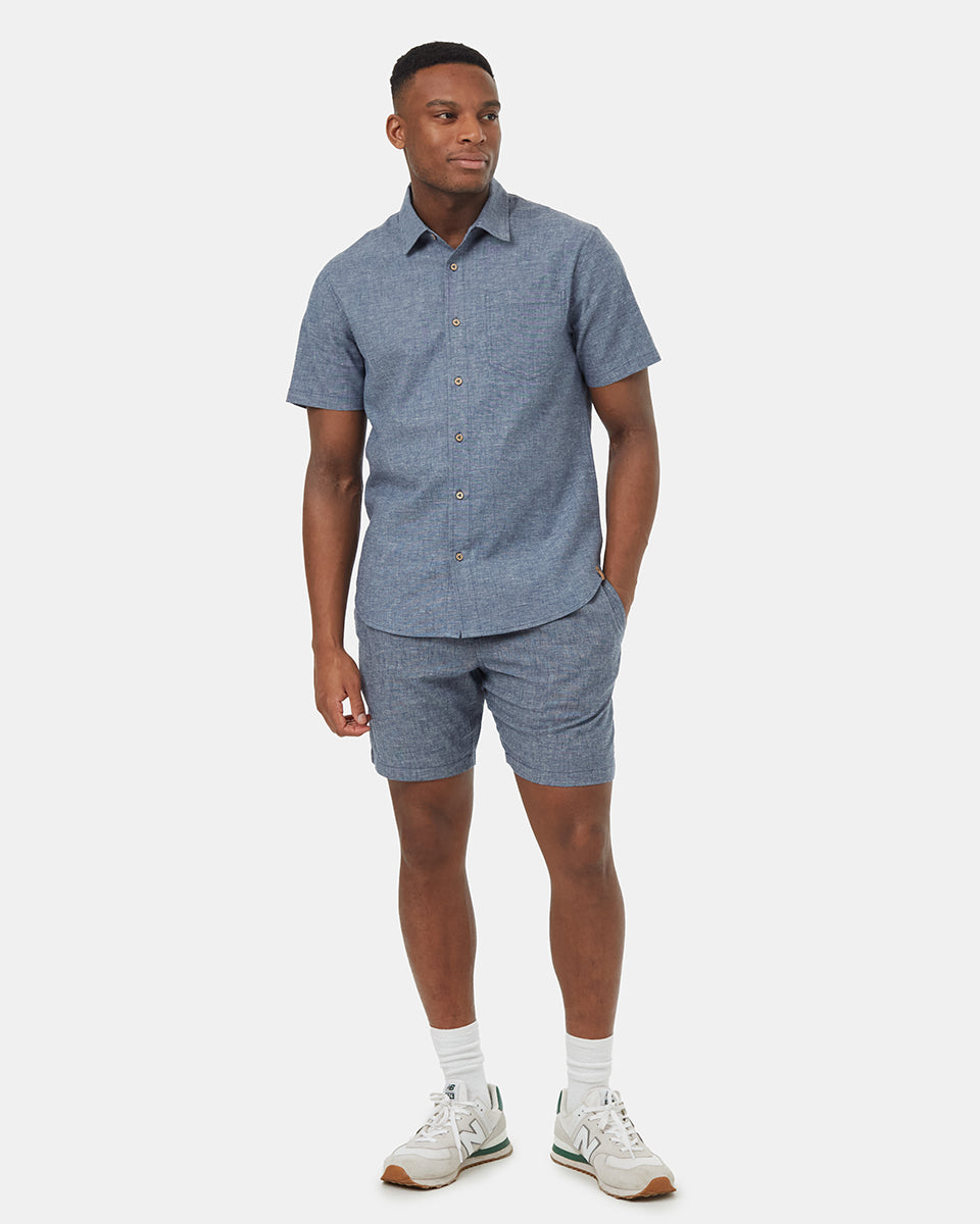 Tentree Men's Joshua Shortsleeve Shirt - Moonlit Ocean