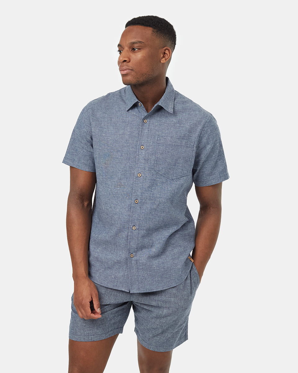 Tentree Men's Joshua Shortsleeve Shirt - Moonlit Ocean