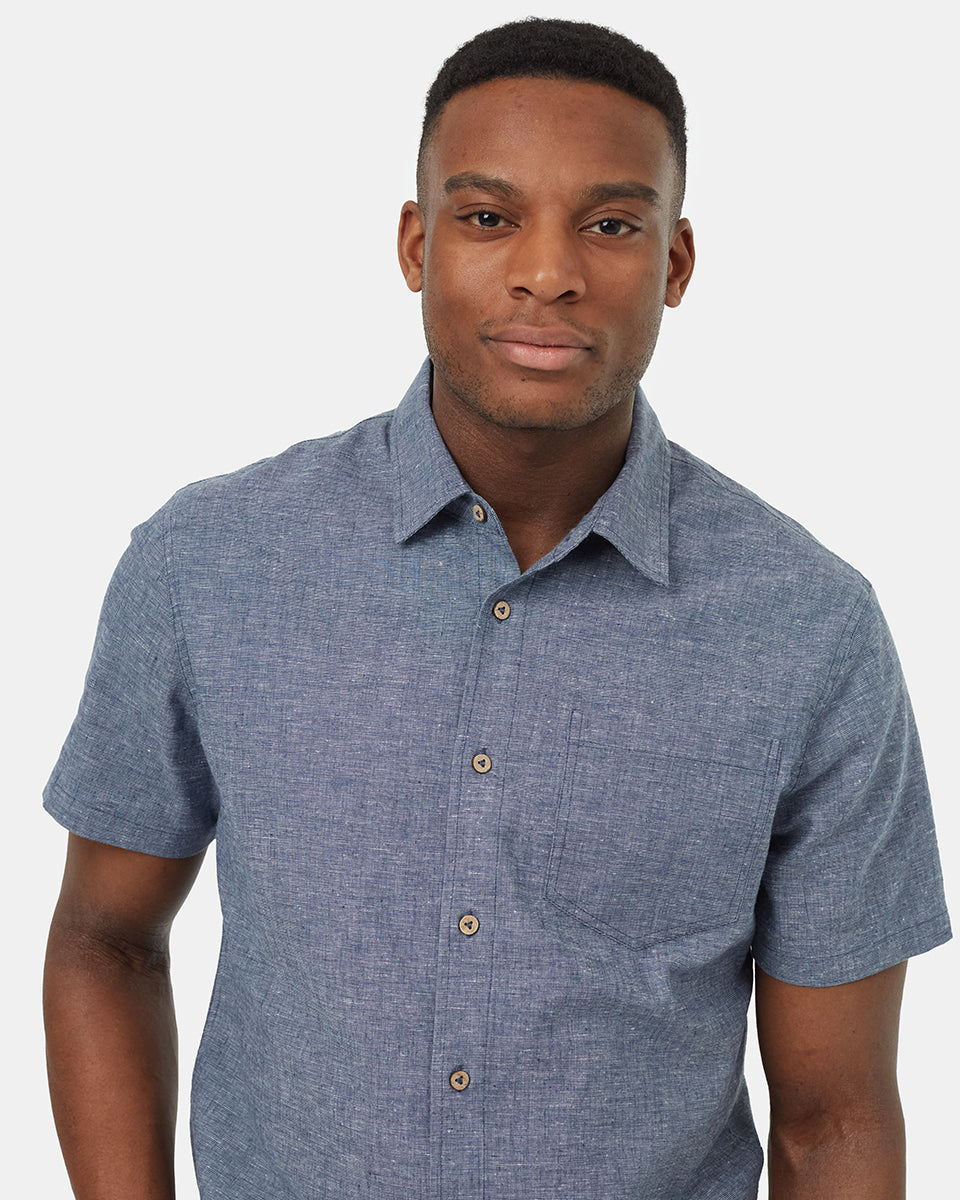Tentree Men's Joshua Shortsleeve Shirt - Moonlit Ocean