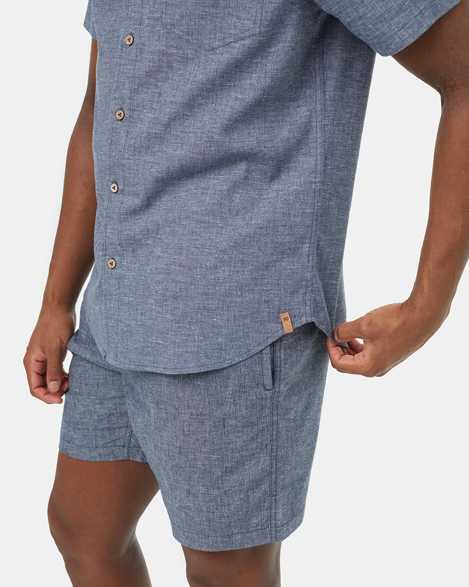 Tentree Men's Joshua Shortsleeve Shirt - Moonlit Ocean