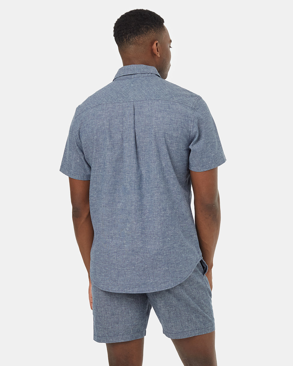 Tentree Men's Joshua Shortsleeve Shirt - Moonlit Ocean