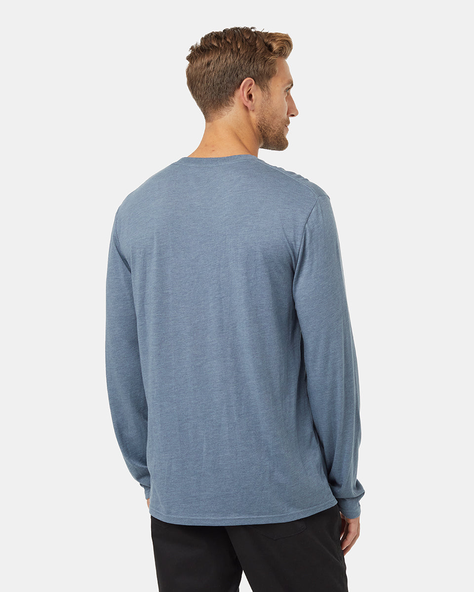 Tentree Men's TreeBlend Baker Longsleeve - Blue Mirage Heather