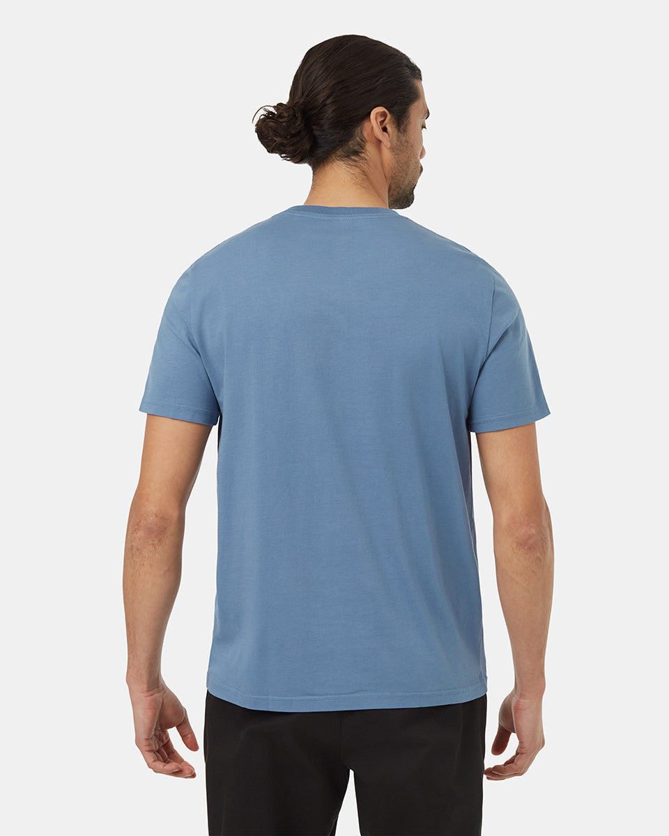 Tentree Men's Summer Guitar T-Shirt - Canyon Blue Silver Cloud Grey