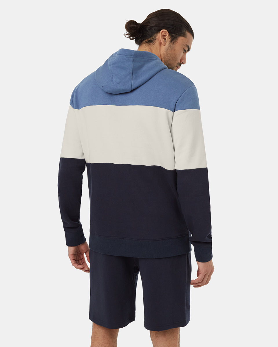 Tentree Men's TreeFleece Blocked Reynard Hoodie - Canyon Blue Sugar Pine Midnight Blue