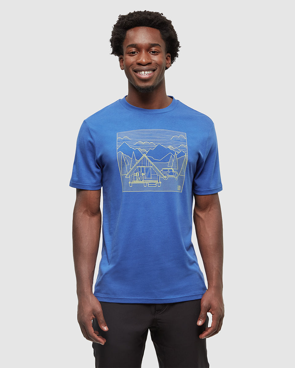 Tentree Men's Front Country Cabin T-Shirt - Seaport Chartreuse