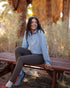 Tentree Women's Elkhorn 1/4 Zip - Lakeside Stone Flash Stripe
