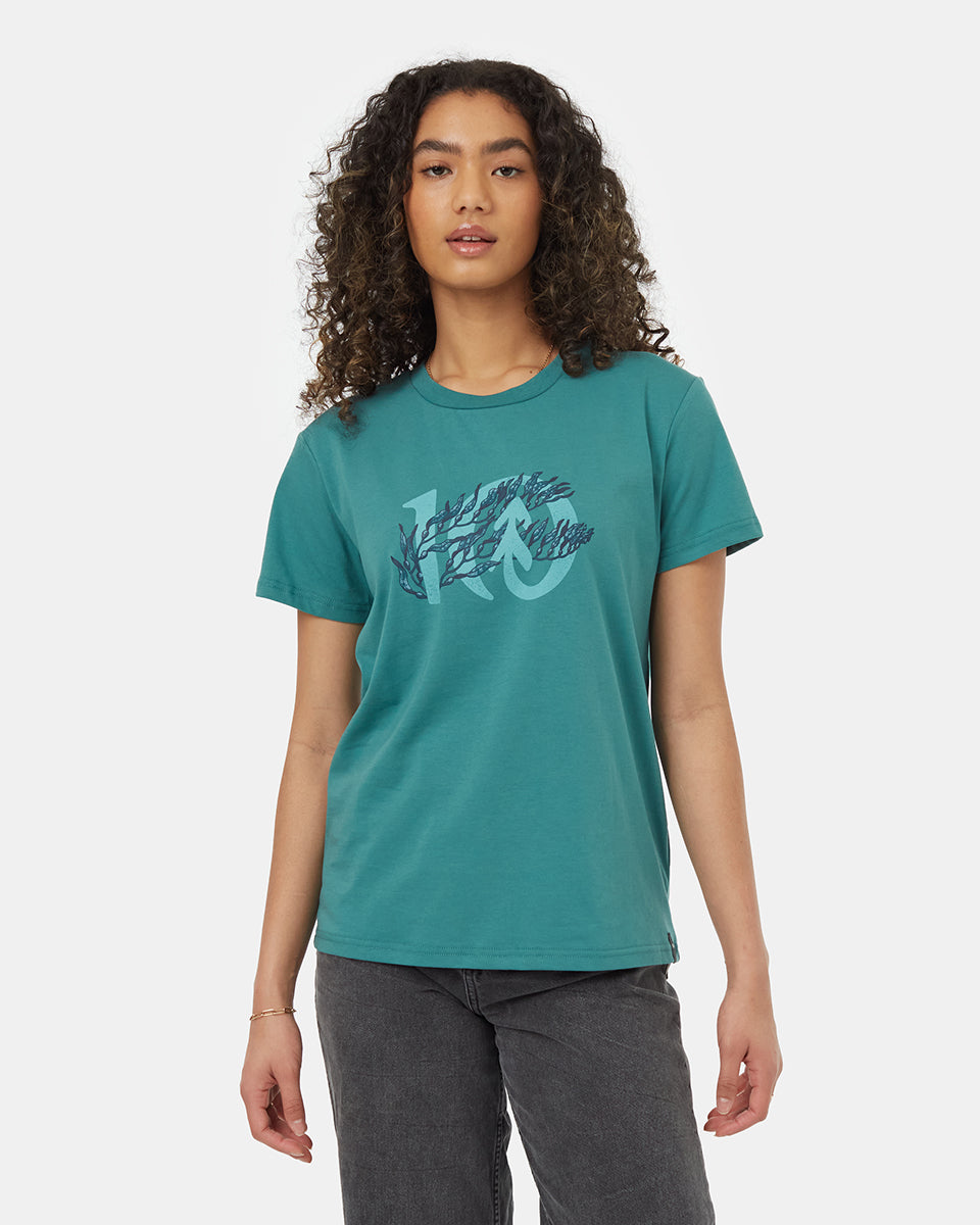 Tentree Women's Kelp Ten T-Shirt - North Sea Bristol Blue