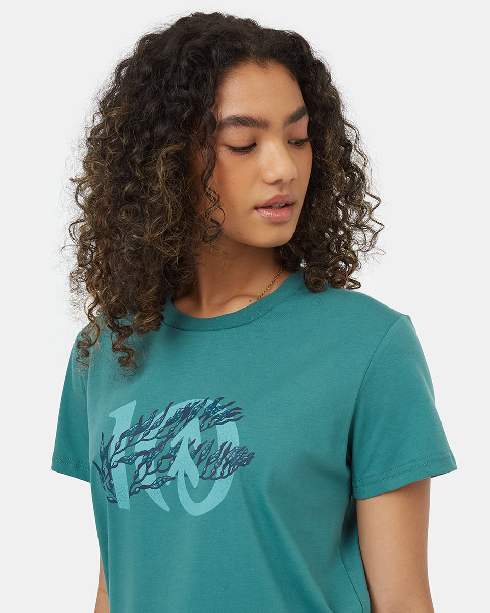 Tentree Women's Kelp Ten T-Shirt - North Sea Bristol Blue