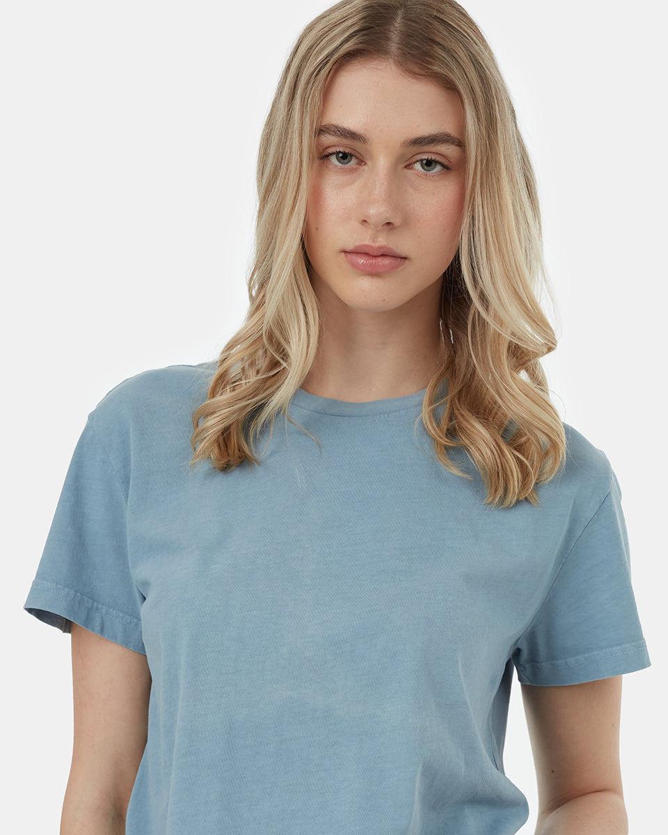 Tentree Women's Regenerative Cotton Crew T-Shirt - Tourmaline Blue