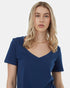 Tentree Women's Regenerative Cotton V-Neck T-Shirt - Dress Blue
