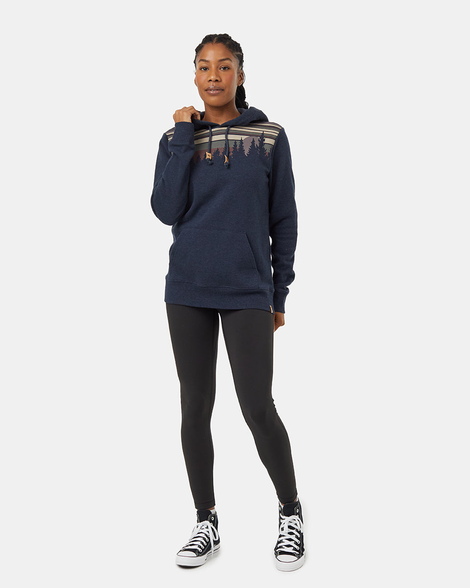 Tentree Women's Retro Juniper Hoodie - Midnight Blue Heather Mineral